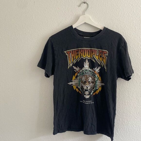 The Kooples Rock Tiger Print Short Sleeve Top - Picture 1 of 6